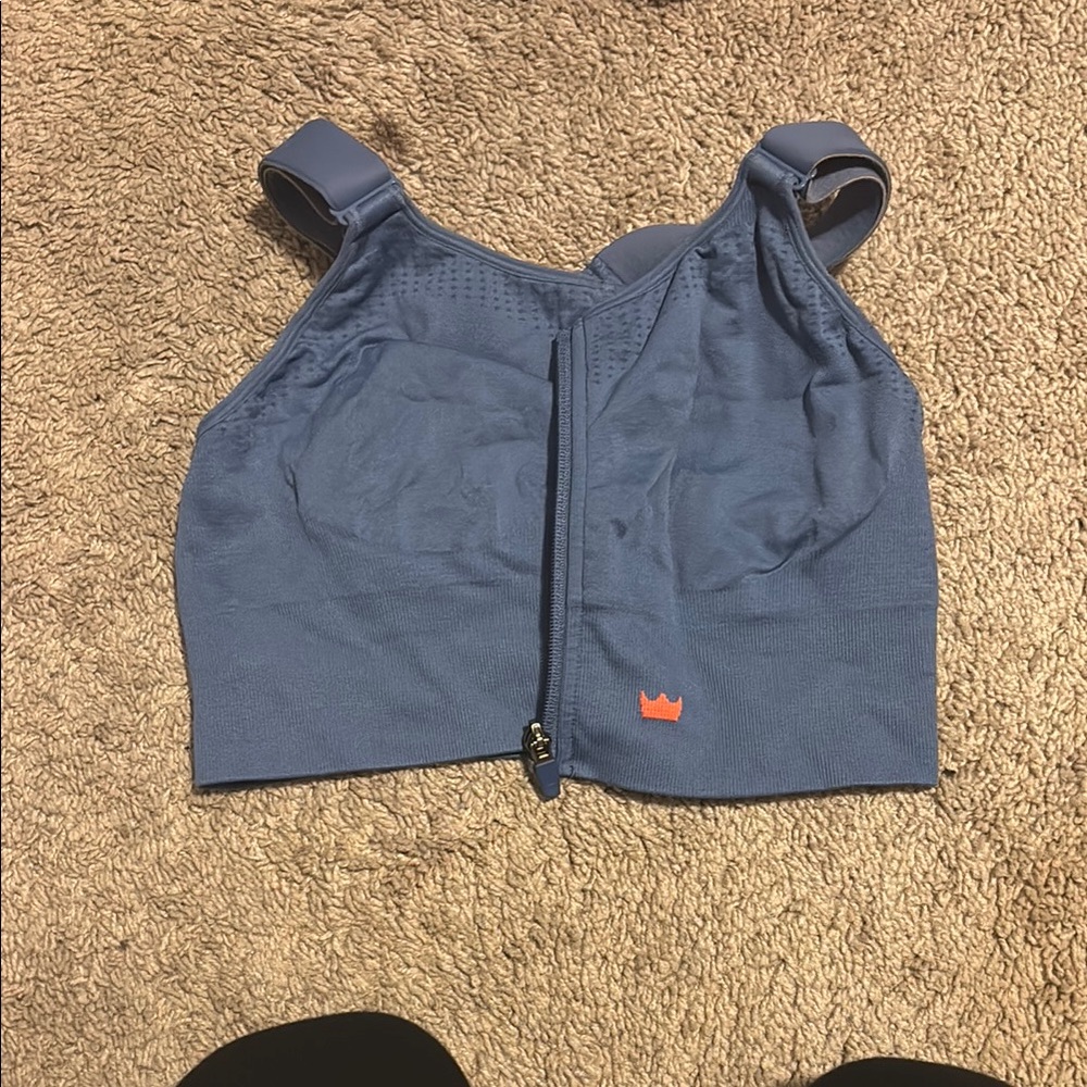Blue Sports Bra with Crown Logo